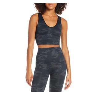 SPANX Look at Me Now Seamless Crop Top -Black Camo